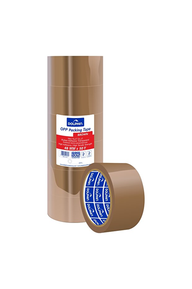 Brown Packaging Tape 100mmx50y, Strong Heavy Duty Packing Tape for Sealing Cartons, 6 Rolls
