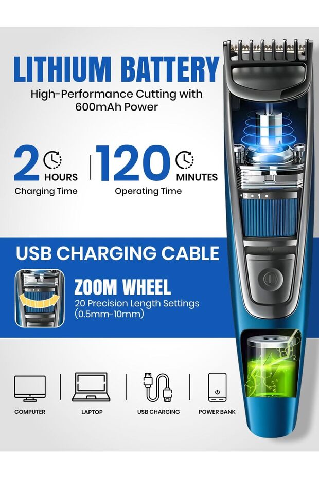 مدة التشغيل V-052: 90 دقيقة، ماكينة حلاقة للرجال - 4