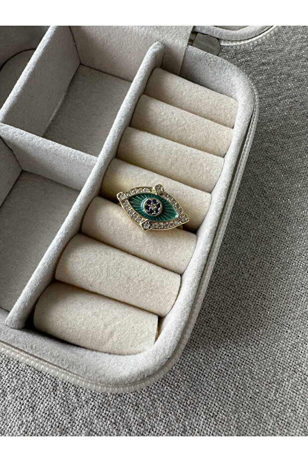 خاتم العين الأخضر المزين بالزهور - 2