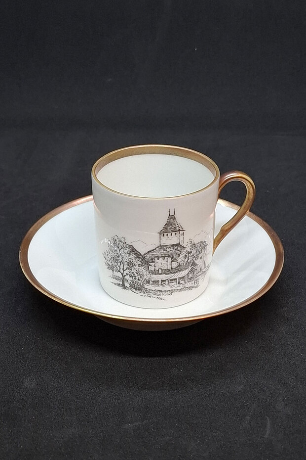 Swedish Schloss Oberhofen Castle Themed Coffee Cup and Saucer 80 ml