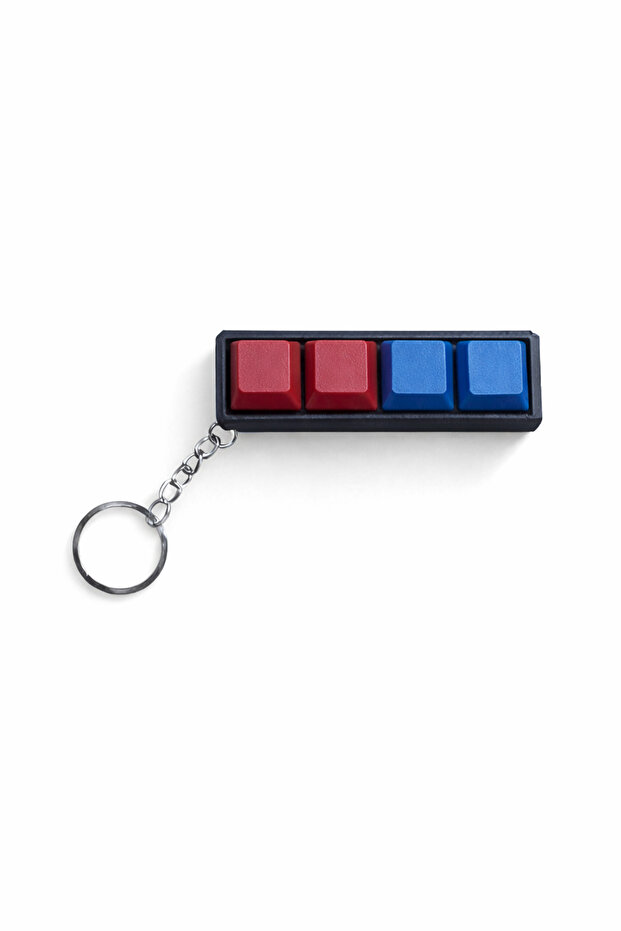 Bordo Blue 4-Piece Keycap Key Keychain – Blue Switch Mechanical Key – Stress Reliever Keyboard Keychain