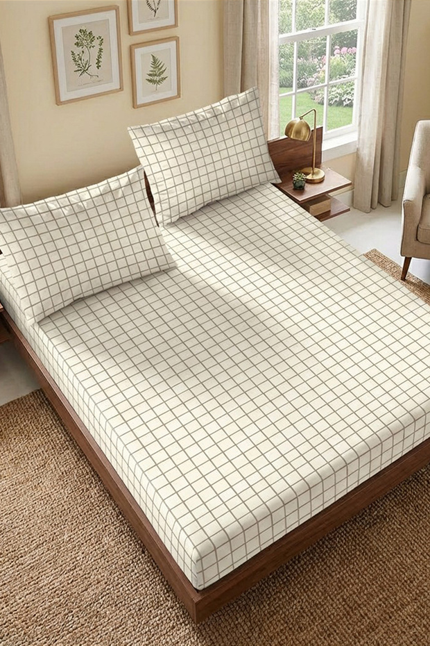 طقم ملاءات جاهزة منقوشة - مفرد / مزدوج / كبير الحجم - 1