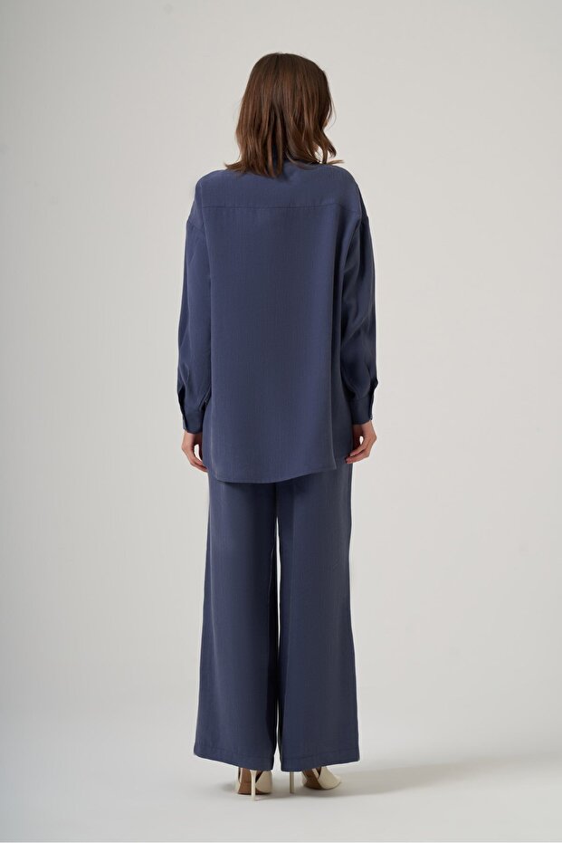 1063 Basic Gömlek Takım – İndigo - 4