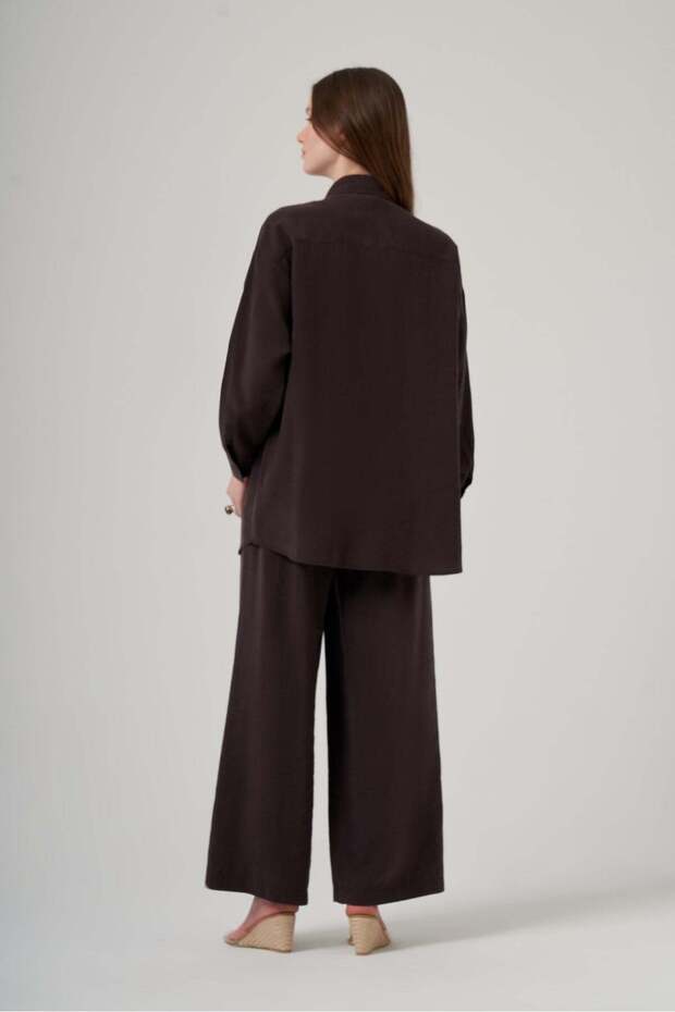 1063 Basic Gömlek Takım – Kahve - 4