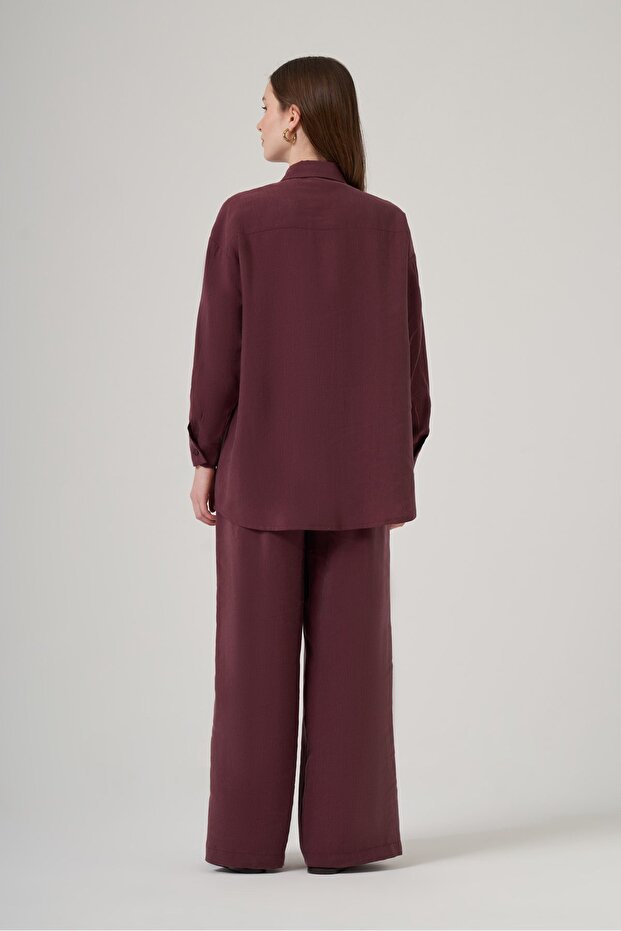 1063 Basic Gömlek Takım – Mürdüm - 4