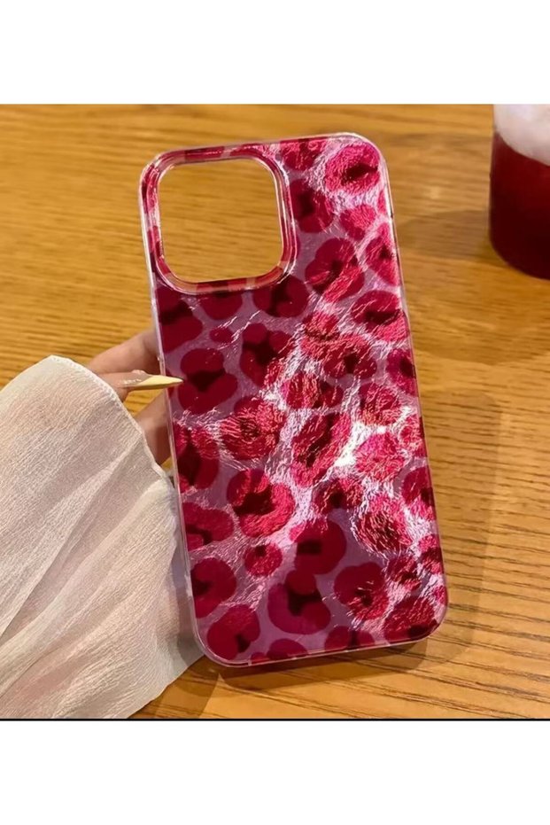 Compatible with iPhone 11 Pro - Red Leopard Aurora Cover Thick Protective Phone Case with Side Protection