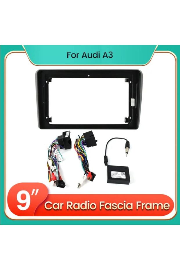 Android 9 Inch Multimedia Dashboard Panel Frame + Socket Assembly for Audi A3 (2003-2012) - 1