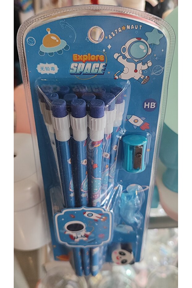 Astronaut Model 12-Piece Pencil Set with Eraser Ad80280