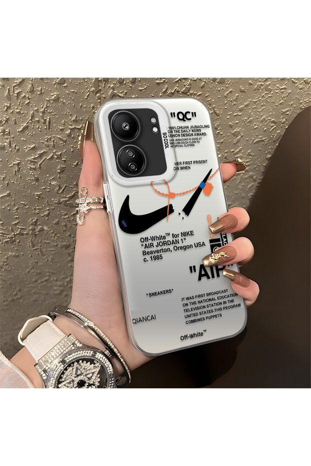 Poco C65 Compatible Silicone Edge Hard Back Anti-Fall Phone Case Air Patterned