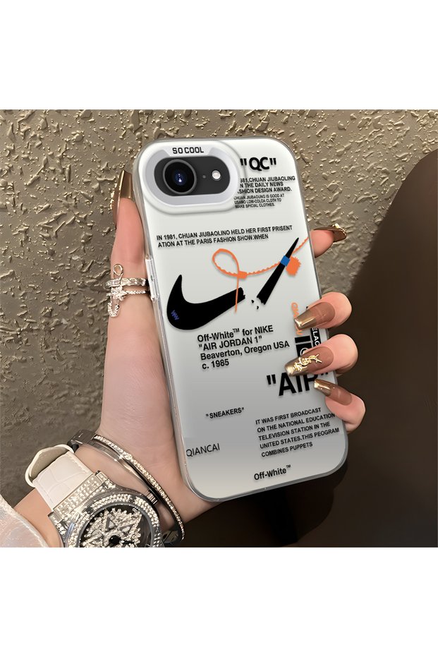 iPhone 16E Compatible Silicone Edge Hard Back Anti-Fall Phone Case Air Patterned