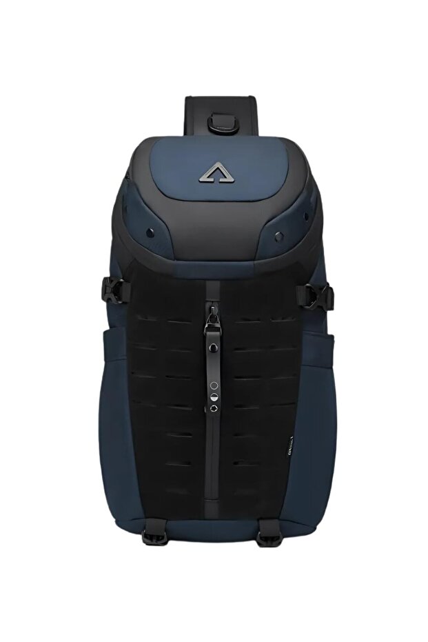 Waterproof Crossbody Sling Bag Men, Tripod Holder, Tablet Organizer, Anti-Theft, Blue, 9730