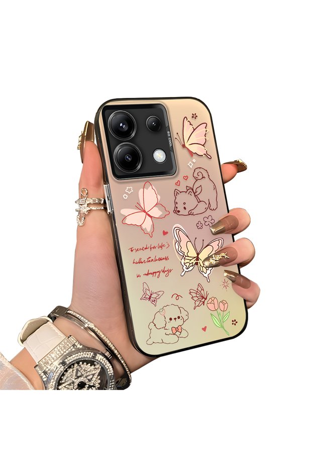 Redmi Note 13 Pro 5g Compatible Hard Acrylic Back Silicone Edge Lens Protection Stylish Print Case