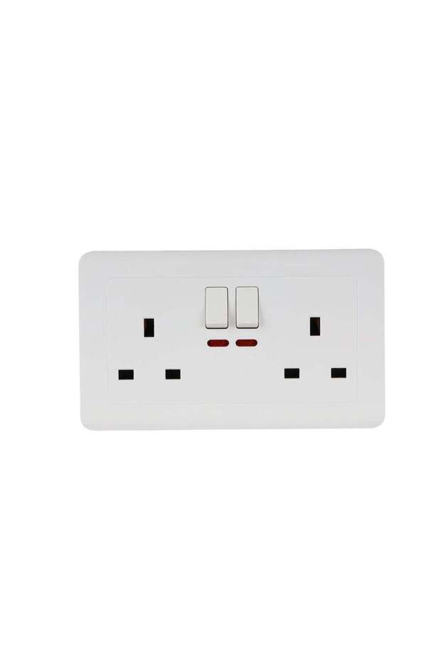 BS Double Socket with 2 Switch - 1