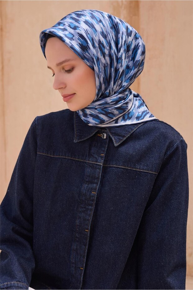 وشاح حريري بنقشة الفهد 4103D تويل - 2