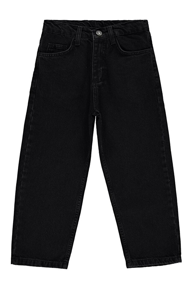 Baggy Fit 6-9 Years Old Pants Jeans - Black 8-9 Years Old