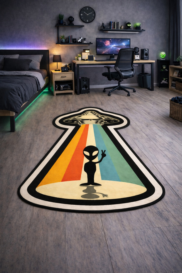 Non-Slip Sole Playstation Xbox Themed Machine for Washable Gamers in the Youth Room Rug Size 140X200