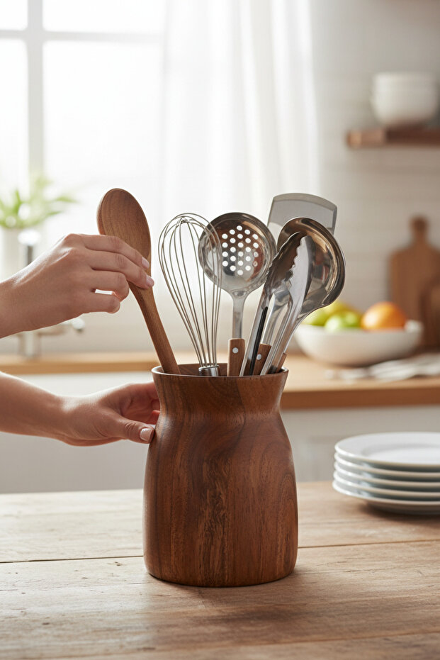 Acacia Spoon Holder