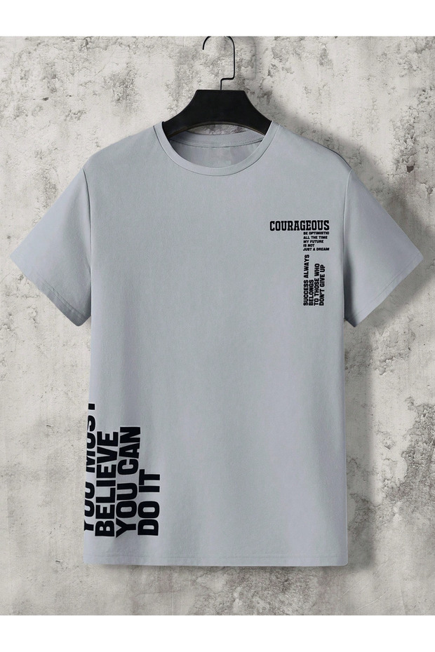 Men's Belive Printed Oversized Comfortable Daily Use Combed Cotton T-Shirt