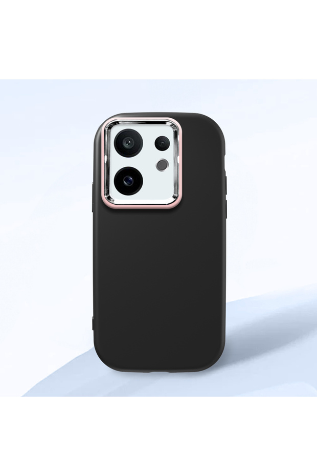 Black Soft Silicone Phone Case Compatible with Vivo X200 Fe with Camera Protection Patterned