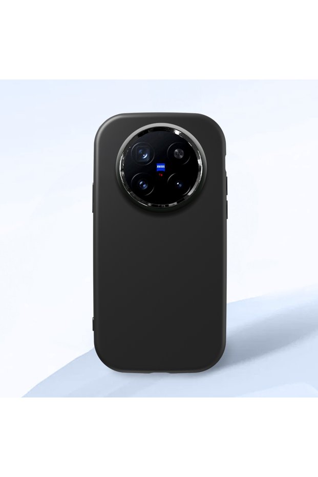 Vivo X200 Pro Compatible Shock-Absorbing Camera Protected Black Silicone Case