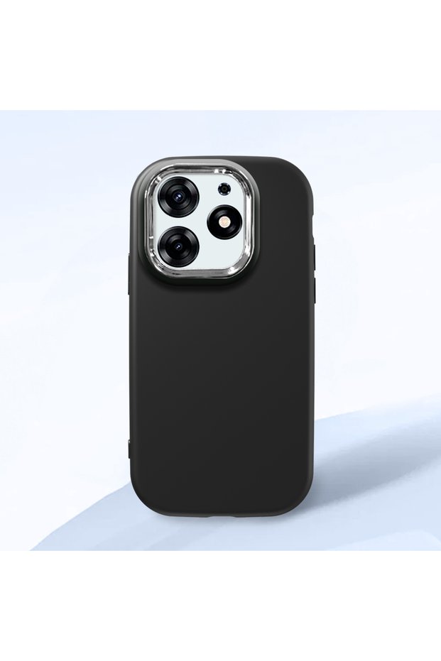 Black Soft Silicone Phone Case Compatible with Tecno Spark 10 Pro with Camera Protection Patterned