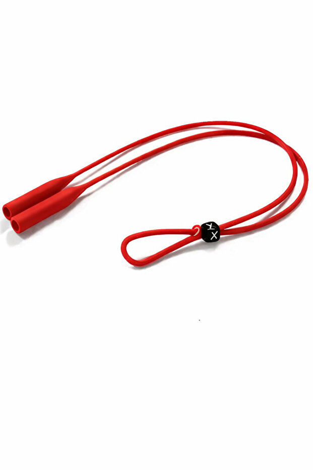 Adjustable Letter Detailed Silicone Glasses Strap / Glasses Cord Red