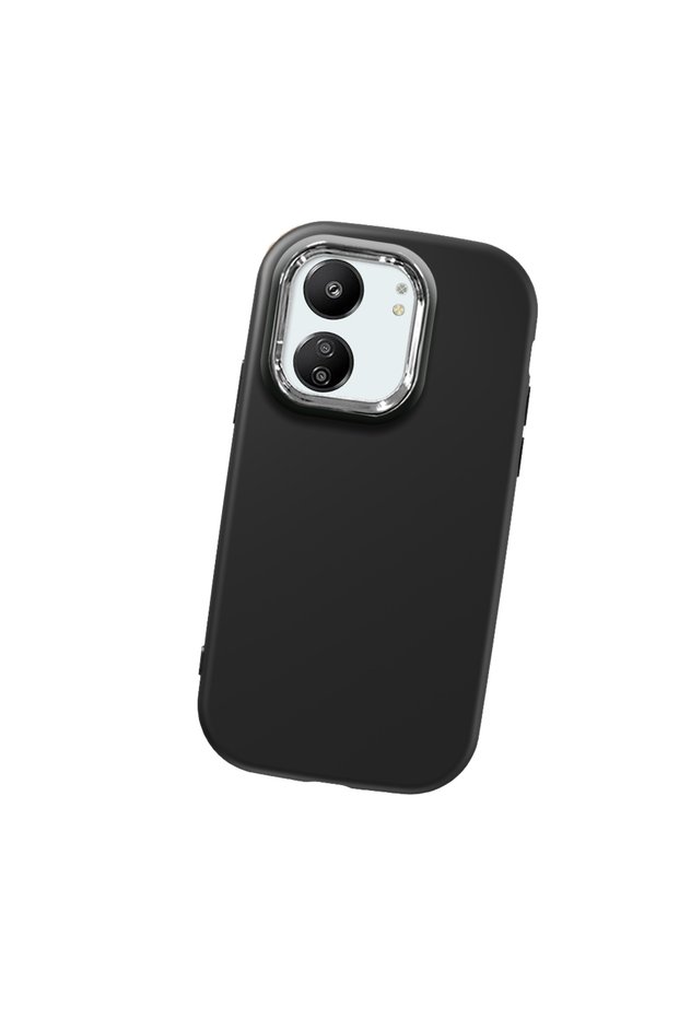 Redmi 13C Compatible Camera Protected Black Soft Silicone Phone Case Patterned