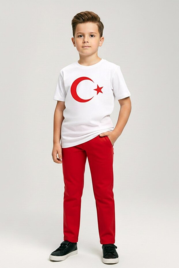 Boys & Girls Children's Moon-Star Printed Tshirt (4-13) White