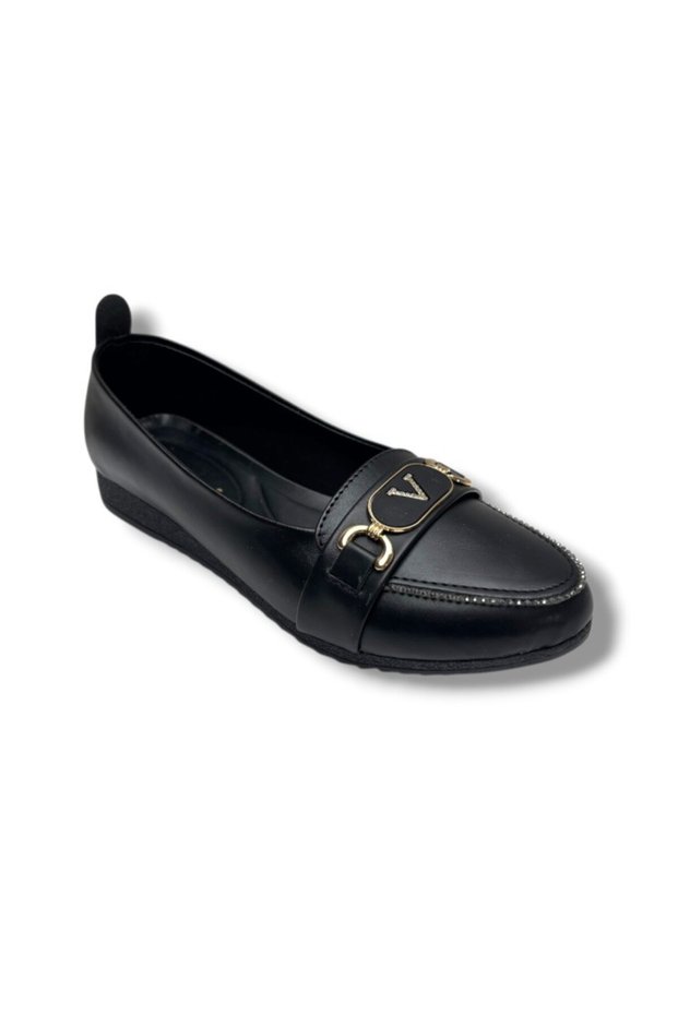 C-Shoes 3008-26 Skin Stone V Buckle Anatomical Women Ballet Flats