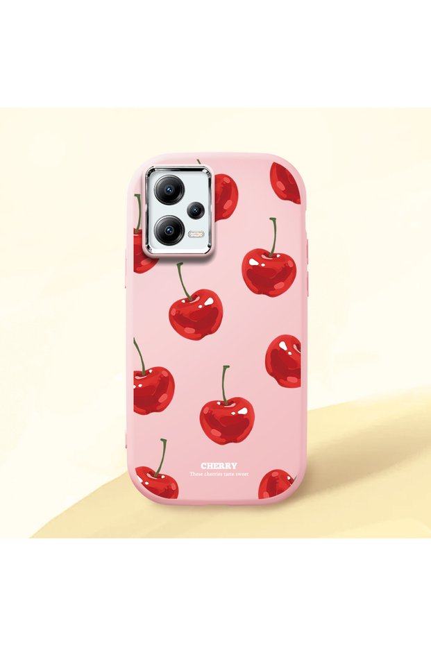 حافظة سيليكون وردية متوافقة مع هاتف Redmi Note 12 5G مع حماية للكاميرا ماصّ للصدمات درجة منقوش