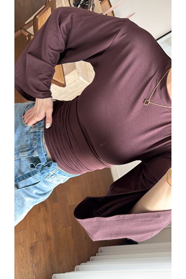 BEL DETAYLI BASİC BLUZ - 3