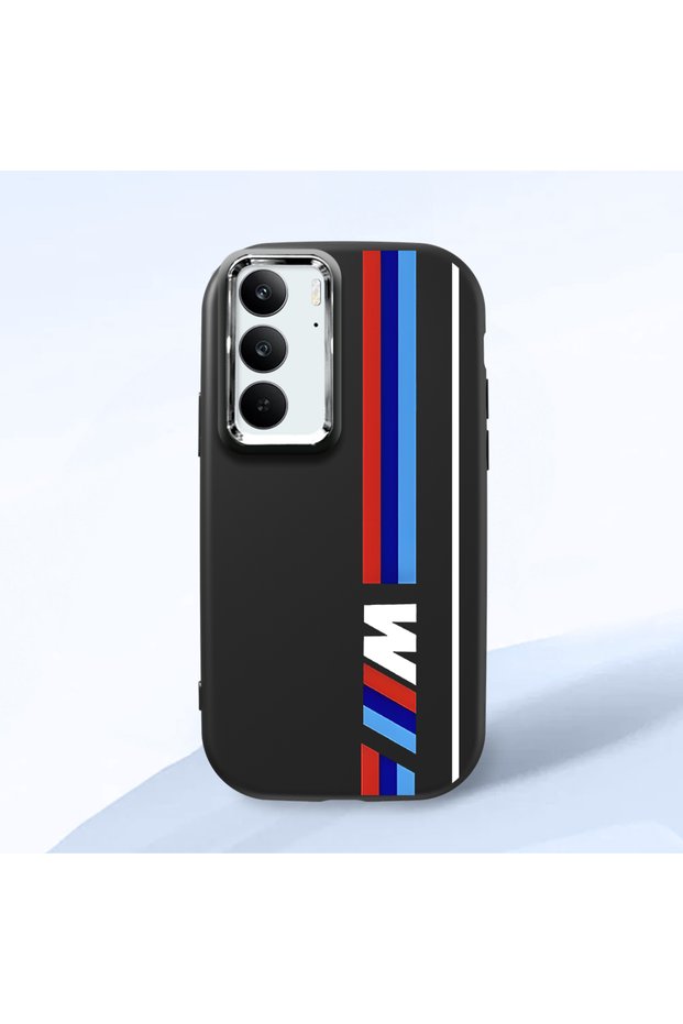 حافظة سيليكون سوداء متوافقة مع Realme C75 4G مع حماية للكاميرا ماصّ للصدمات من BMW منقوش