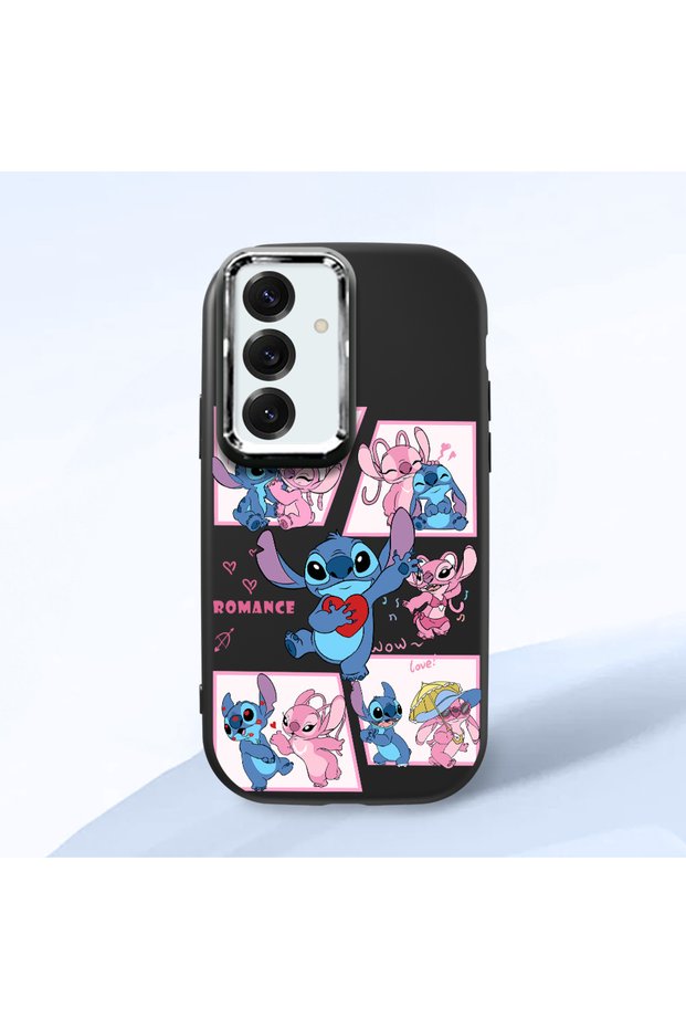 Samsung Galaxy S25 Compatible Shock-Absorbing Camera Protected Black Silicone Case Stitch Patterned