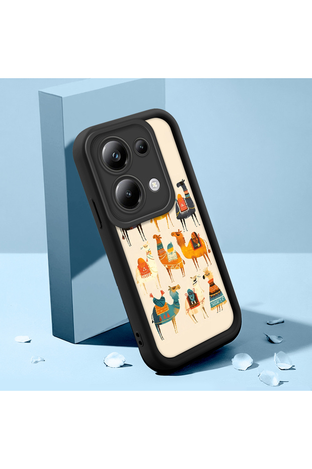 حافظة هاتف من السيليكون متوافقة مع Poco M6 Pro 4G، مصنوعة من السيليكون بتصميم أنيق على شكل الجمل والصحراء منقوش