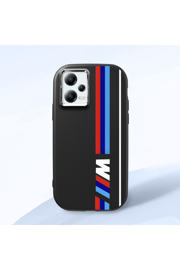 Redmi Note 12 5g Compatible Shock-Absorbing Camera Protected Black Silicone Case Bmw Patterned