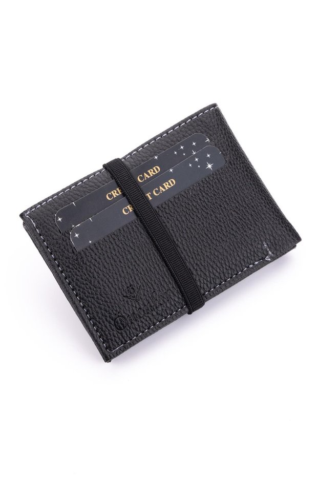 Elasticity Black Color Card Holder Wallet