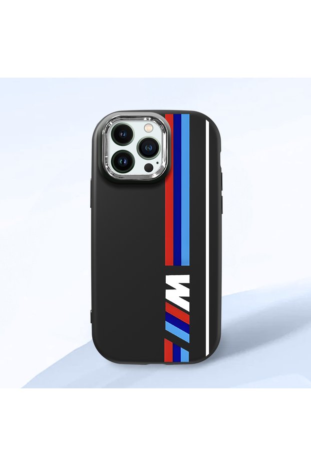 iPhone 12 Pro Max Compatible Black Silicone Case with Shock-Absorbing Camera Protections Bmw Patterned