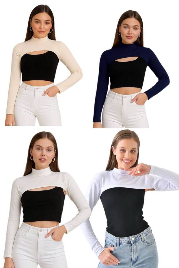 4 Pcs Neck Collar Sleeves with Sleeves for Islamic Dress