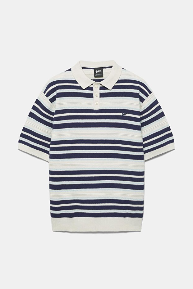 STWD çizgili örme polo - 8