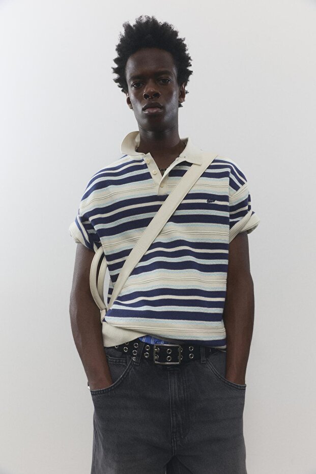 STWD çizgili örme polo - 1