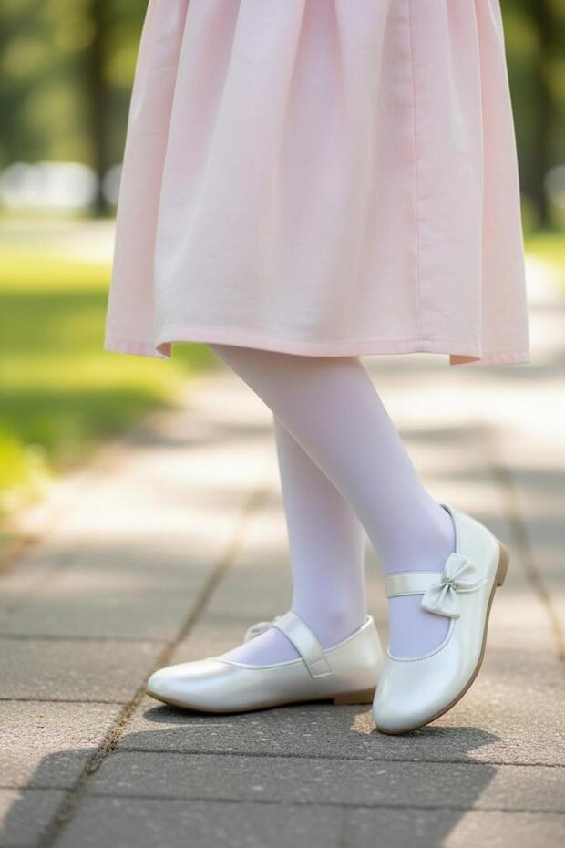 353 Orthopedic Girl's Cream Ballet Flats