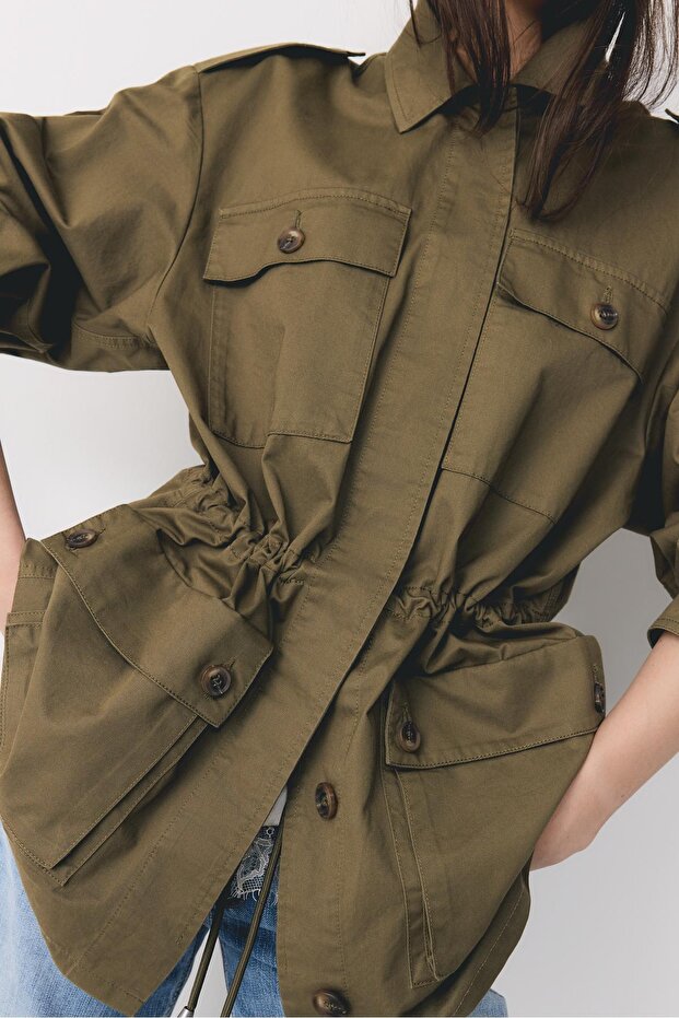 Pamuklu cepli parka - 4