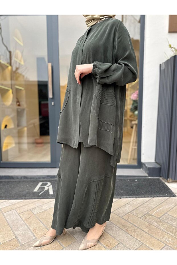 39208 Patterned Women's Suit Green - 6