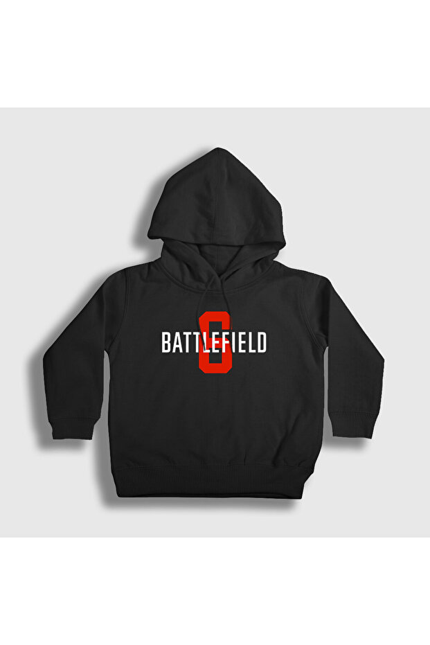 Unisex Kids Black Logo Battlefield 6 Hooded Sweatshirt 607321Tt