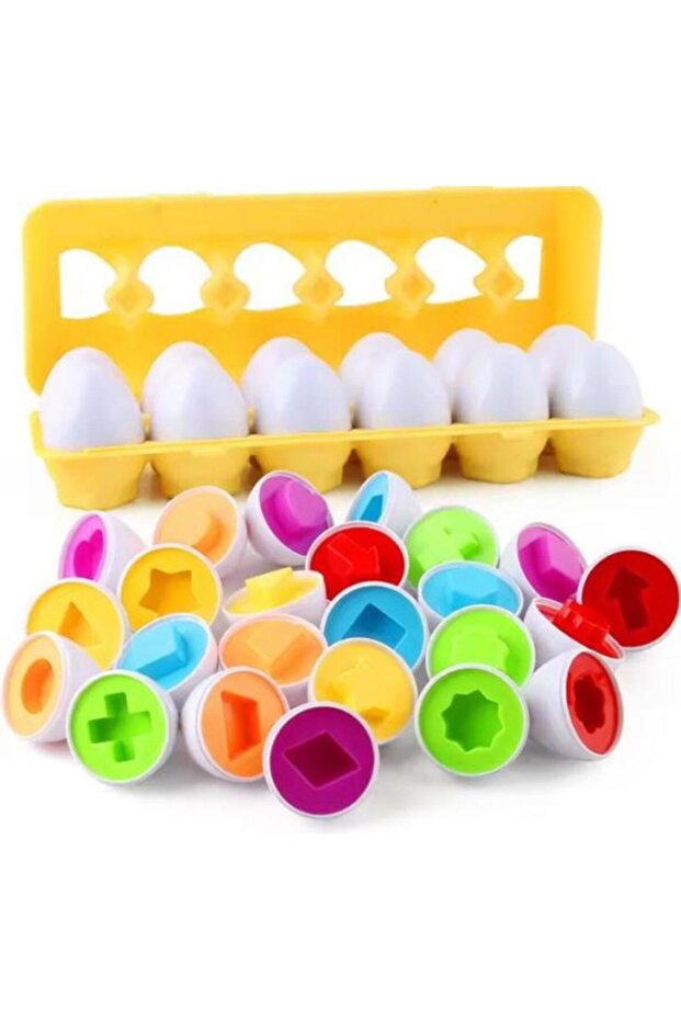 12-Piece Geometric Egg Sorting Educational Set - 3