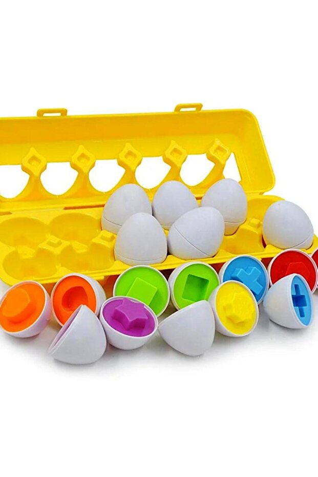 12-Piece Geometric Egg Sorting Educational Set - 2