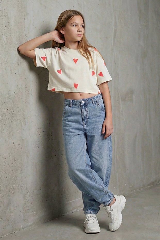 Girl's Cotton Pack Baggy Jeans
