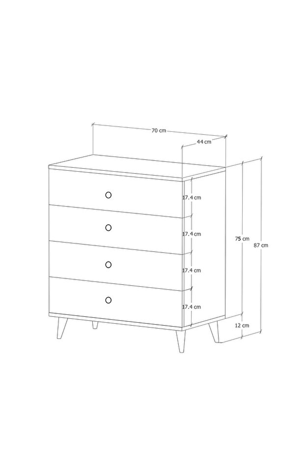Opal 4 Çekmeceli Şifonyer - 5