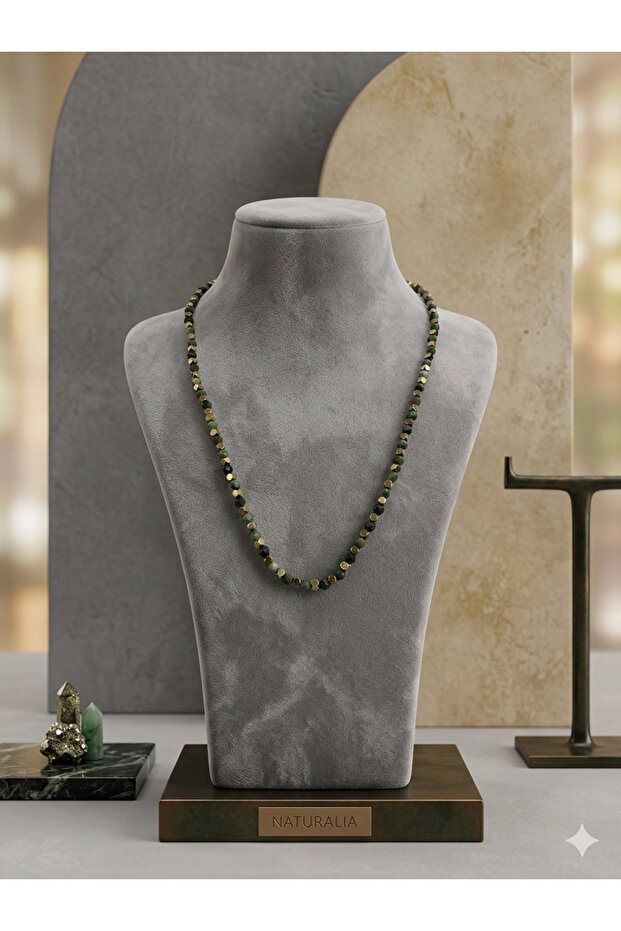 Jade Stone Handmade 4mm Natural Stone Necklace