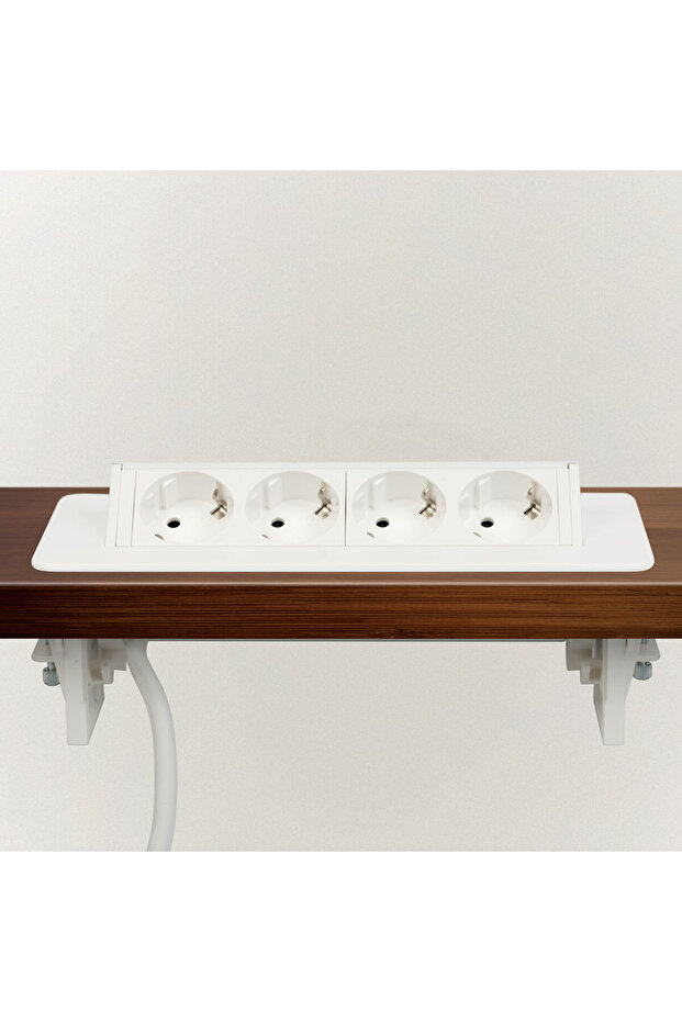 Hidden socket – 4 outlets – Folding design – white - 1